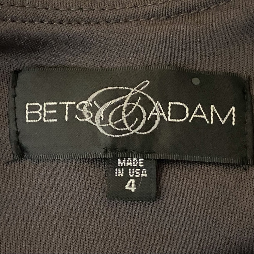 Betsy & Adam gray Embellished One Shoulder Popover Cocktail Dress stretch Size 4 - Picture 10 of 12